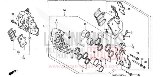 FRONT BRAKE CALIPER CBR900RRN de 1992